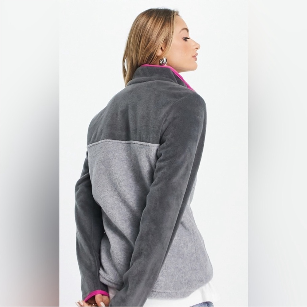 Columbia Charcoal Gray & Magenta Half-Snap Fleece Pullover (L) - Picture 2 of 9